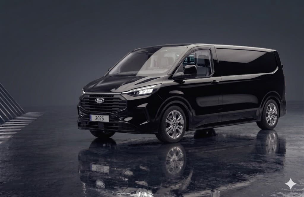 AuTrust — Recherche utilitaire : utilitaire Ford noir en vitrine studio, même cadre de confiance.